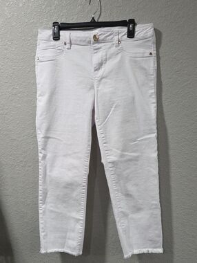 1822 Denim White Crop Jeans